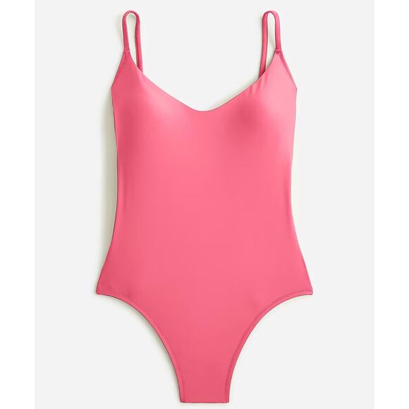 J. Crew Scoopneck One-Piece Pink Adjustable Plus Swimsuit Size 22 New - Picture 1 of 10